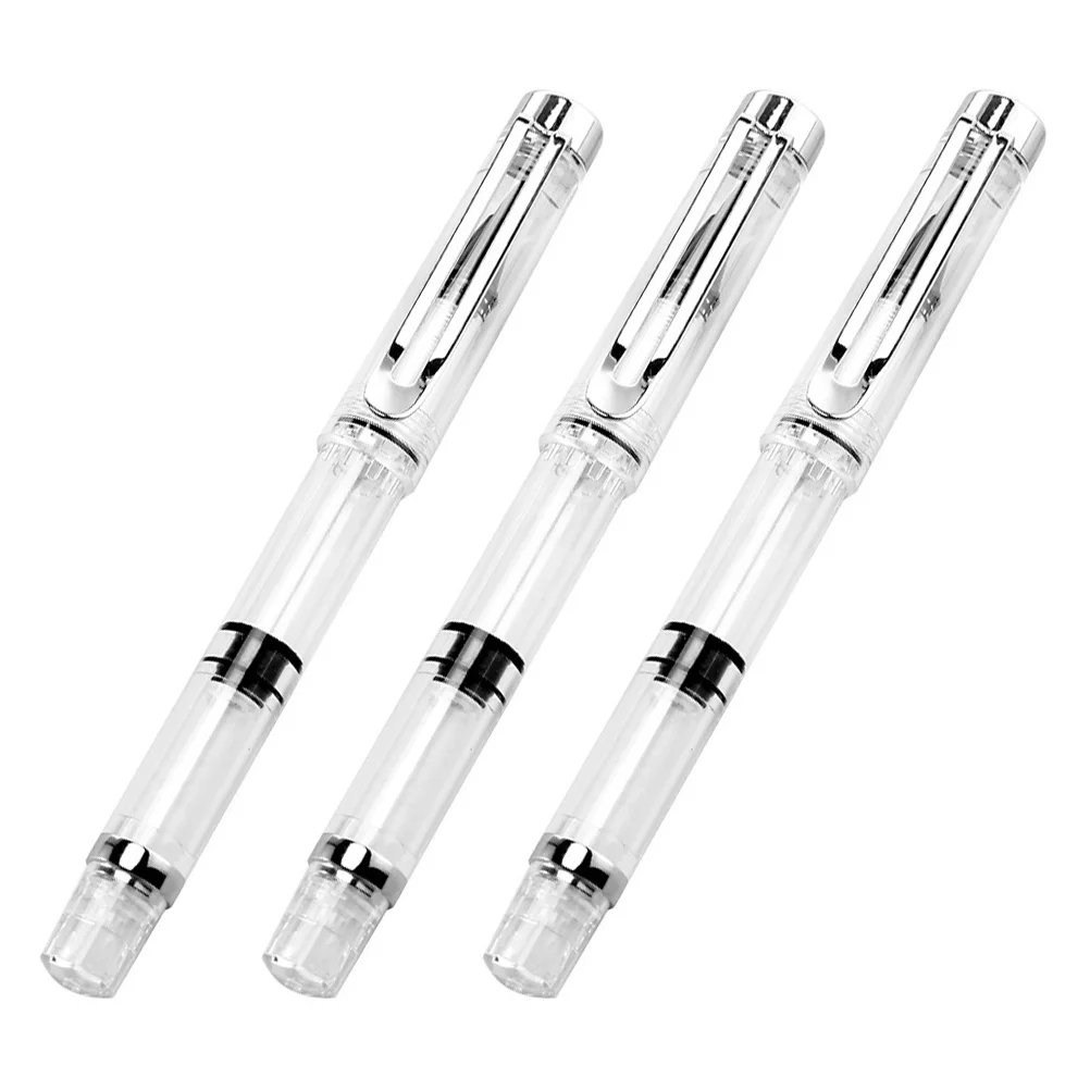 

3 Pcs Filling Automatic Brush Pen Student Pens Flexible Refillable Fountain Plastic for Writing Comfortable Grip