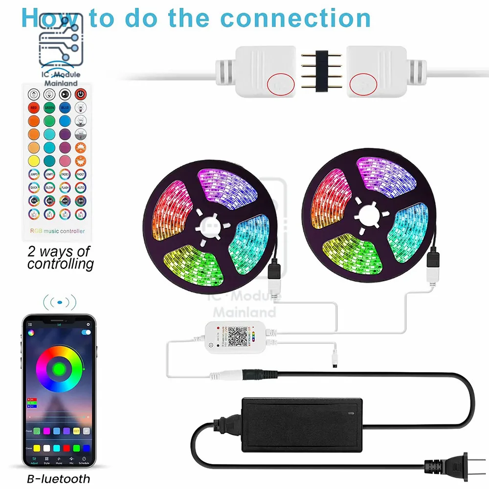 40 Keys LED Strip Dimmer Controller Smart APP Remote Control Sound Control Bluetooth Music 7 Colours Dimmer Controller