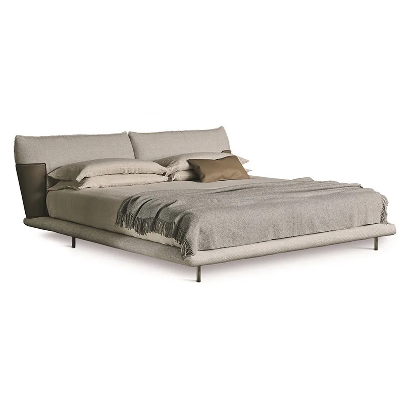 

Minimalist double bed master bedroom fabric designer cotton and linen soft bag