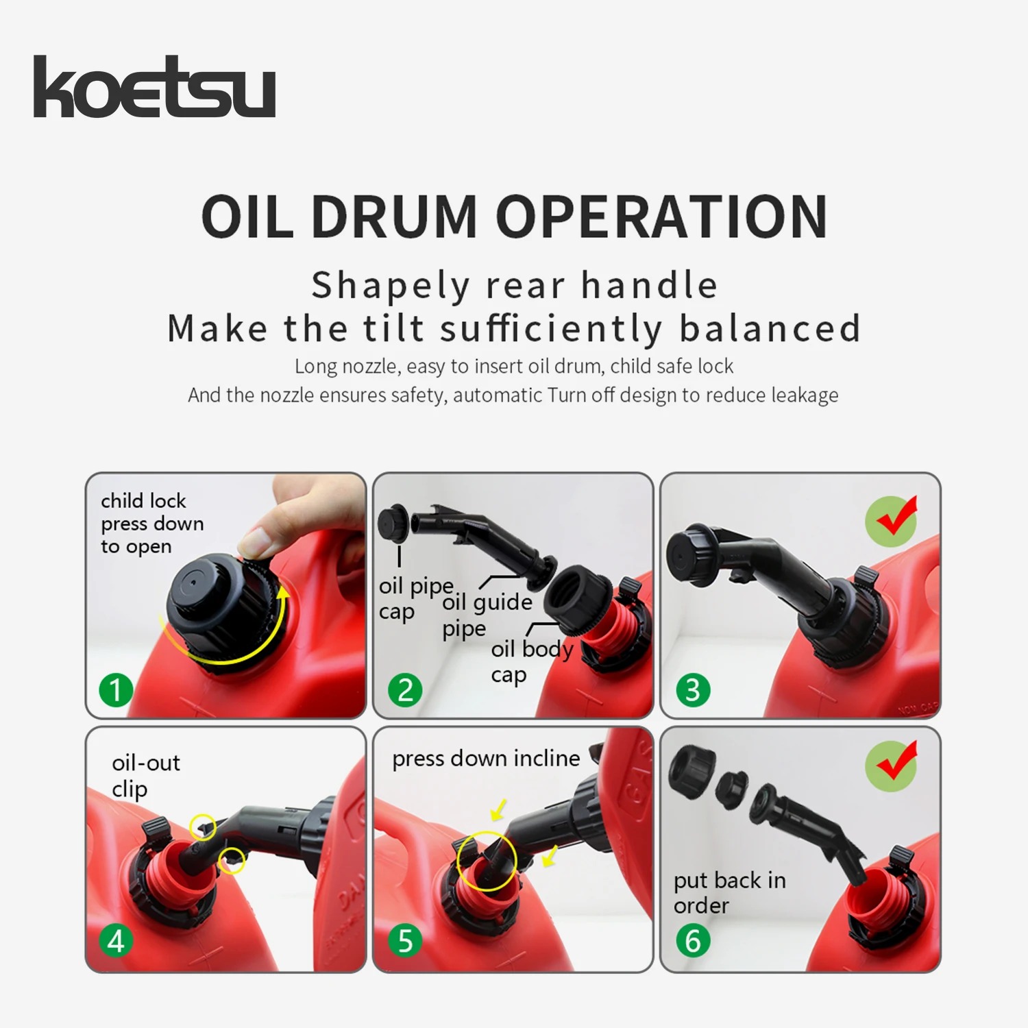 5/10/20 Liter Portable Plastic Oil Drum, Portable Handheld Design, Easy To Carry, Suitable For Outboard Motors, Speedboats,