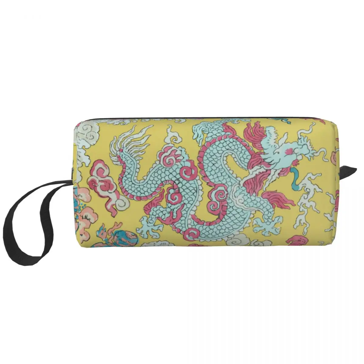 Antique Chinoiserie Magic Mountain Dragon Makeup Bag Women Travel Cosmetic Fashion Asian Oriental Style Storage Toiletry Bags