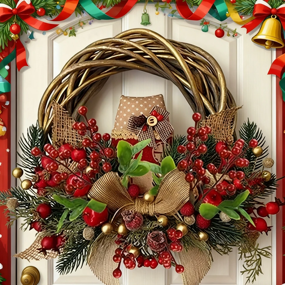 Artificial Plants Holly Little Red Fruits Christmas New Year Home Decor Outdoor Garden Bonsai Wedding Gifts Card Embellish Props