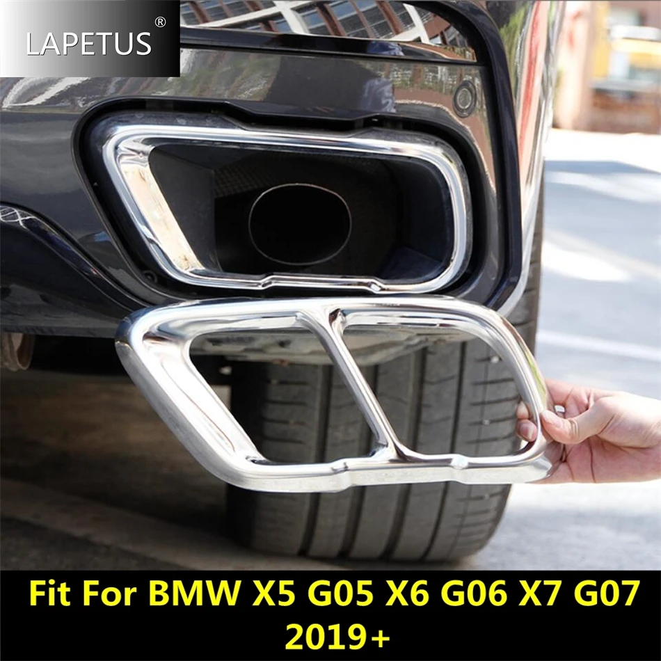 

Auto Tail Throat Decor Frame Exhaust Pipe Cover Trim Fit For BMW X5 G05 X6 G06 X7 G07 2019 - 2024 Stainless Steel Accessories