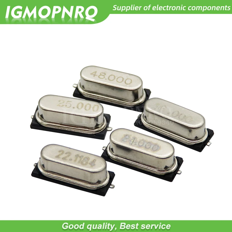 10PCS/lot 4Mhz 6Mhz 8Mhz 12Mhz 16Mhz 20Mhz 24Mhz 4.000mhz 8.000mhz SMD Quartz Crystal Resonator Passive Oscillator HC49S