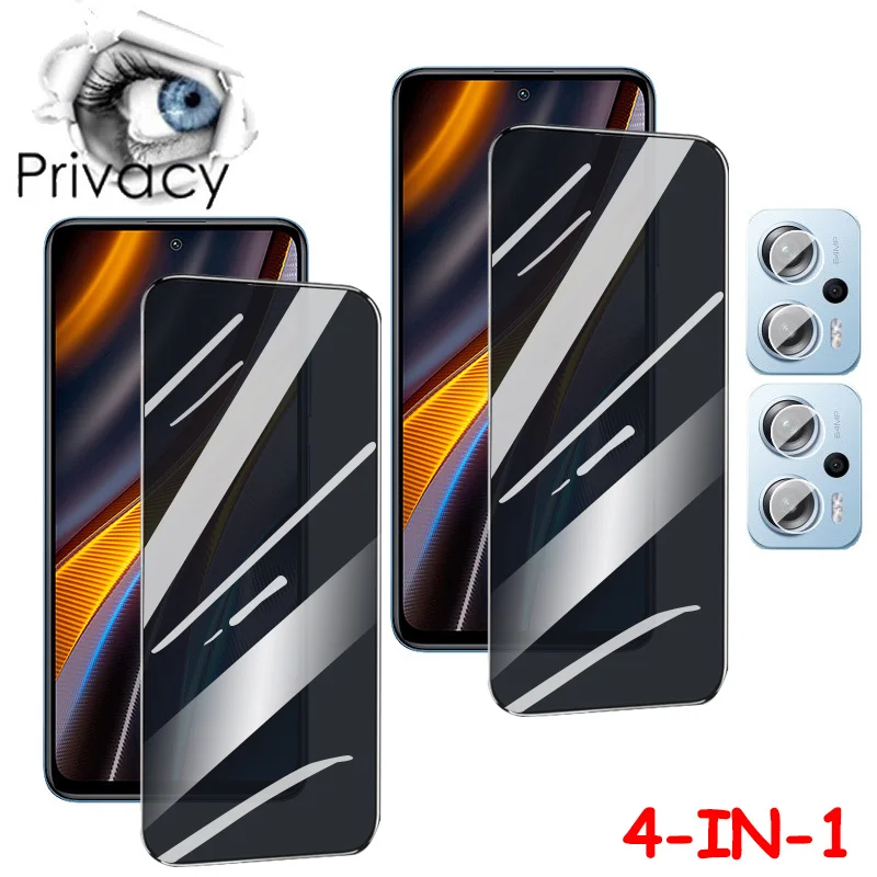 

for xiaomi poco x4gt x3 nfc poko f4 x4 gt f3 x3 m4 pro 4g x4 pro 5g x4 gt antispy tempered glass poco x4 gt privacy screen protector + camera film accessories