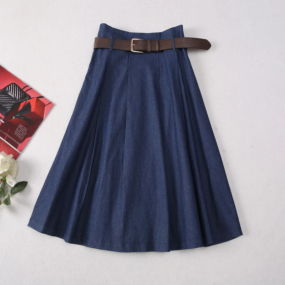 ZJYT Summer Denim Blouse and Skirt Suit 2 Piece Sets Women Outfit Blue New In Matching Sets Casual Dress Set Conjuntos Femininos