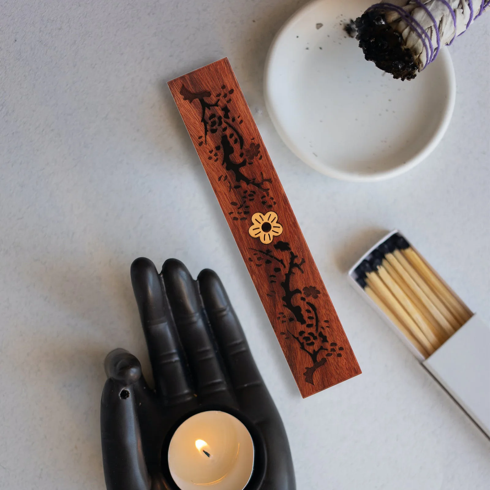 

Short Incense Holder Box Wooden Minimalist Home Incense Stick Storage Aromatherapy Tray Wooden Aromatherapy Box