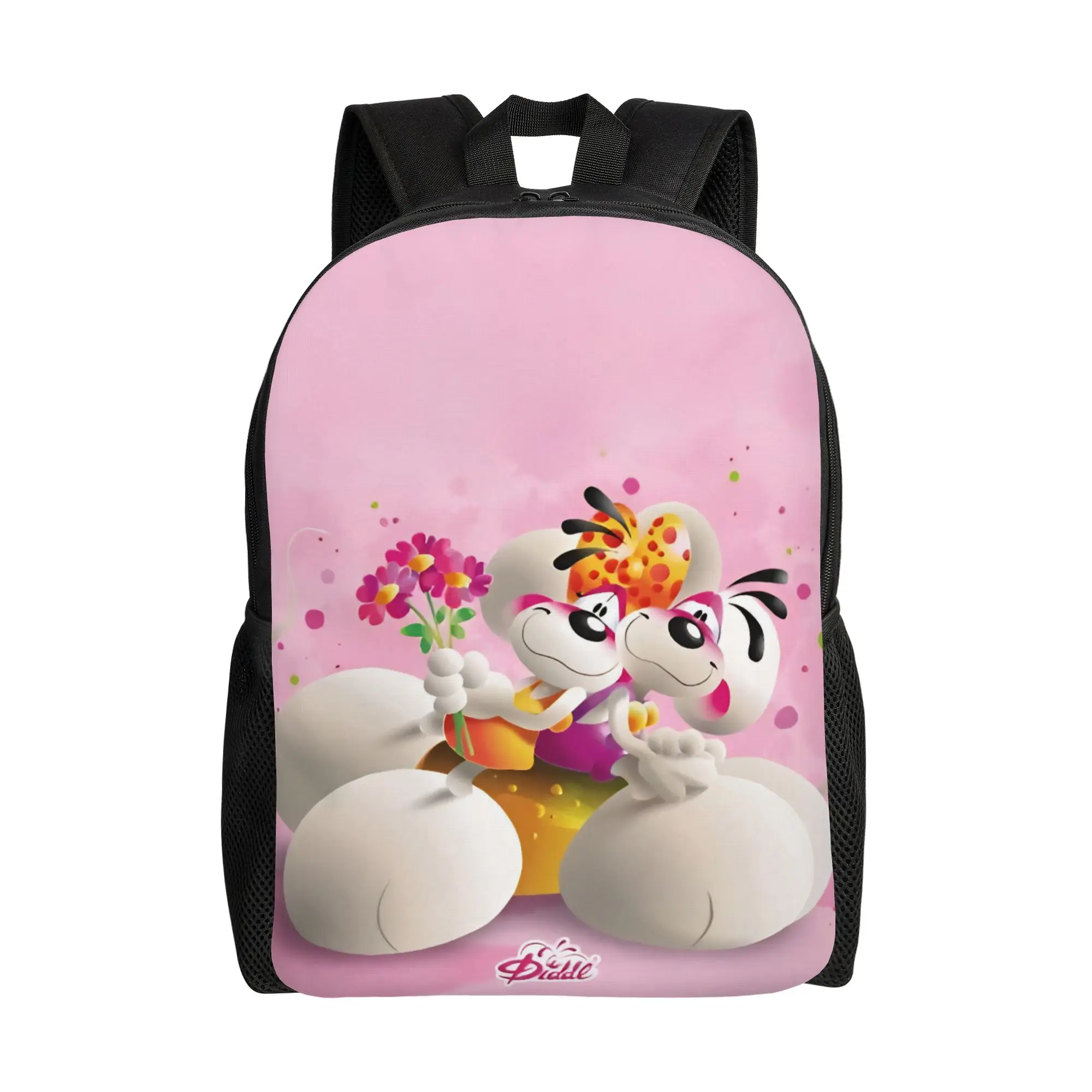 Cartoon D-Diddl Rat Niedlicher Rucksack für Männer, Frauen, Teenager, High School, Arbeit, Tagesrucksack, Laptop, Segeltuchtaschen, langlebig