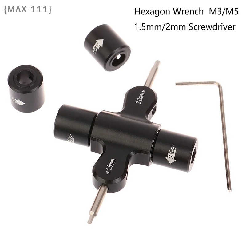 【F2-MAX111】M3 M5 Ratchet Wrench Screw Nut Tool with Hex Driver - 1.5 2.0mm Quick Release Propeller Motor Tool for RC Drone