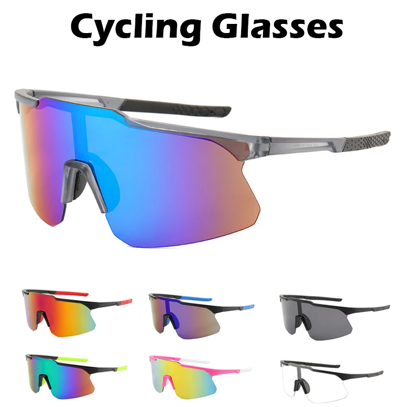 Cycling Glasses Large Frame Sunglasses for Men and Women Outdoor Anti-ultraviolet Bicycle Driving UV400 Riding Glasses 10 Colors