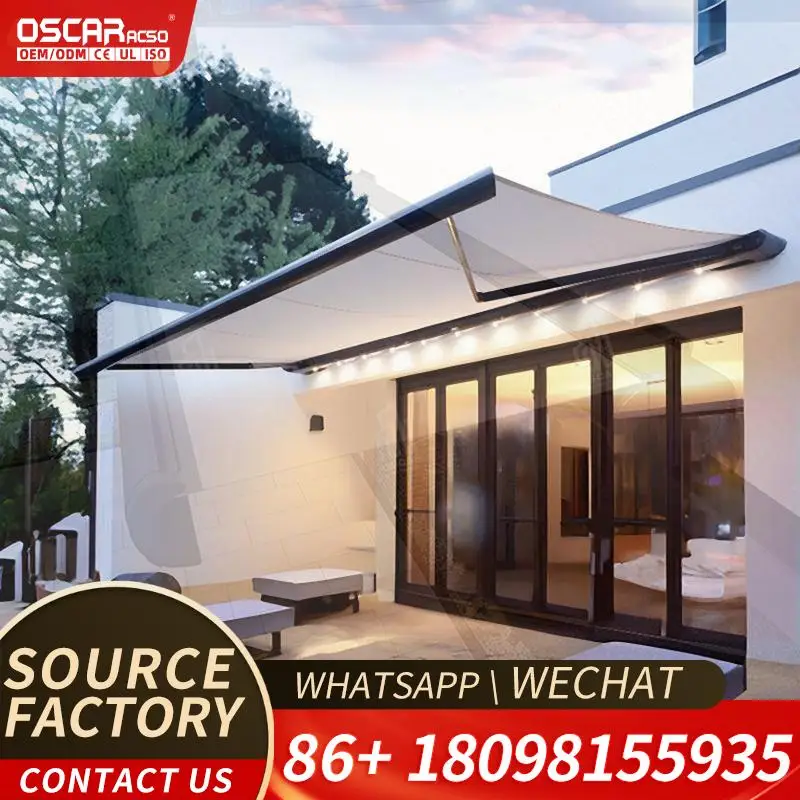Outdoor Retractable Aluminum Pergola Electric Patio Roof Sunroom PVC Gazebo Awning for Gardens Balconies Backyards Retractable A