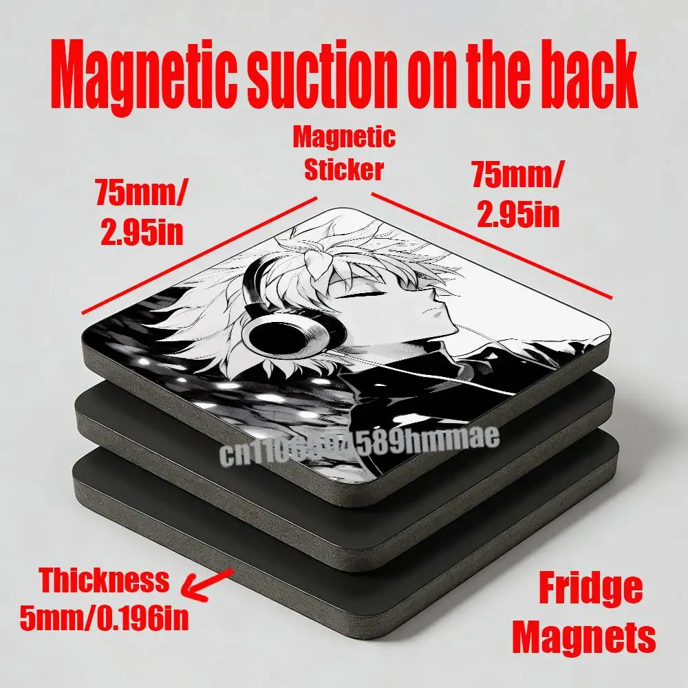 For Killua Zoldyck Refrigerator Magnets Metal Icebox Cabinet Custom Fridge Magnetic Card Cover