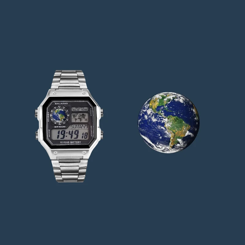 AE1200 screen planet pattern Sticker Mod for Casio 3229 AE1200 DIY screen film sticker modification accessories: Earth Moon Mars