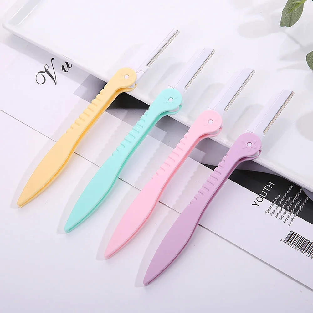 3pcs Eyebrow Razor Sets Portable Face Hair Shaver Women Folding Mini Eyebrow Epilator Trimmer Blades for Makeup Eyebrow Trimmer