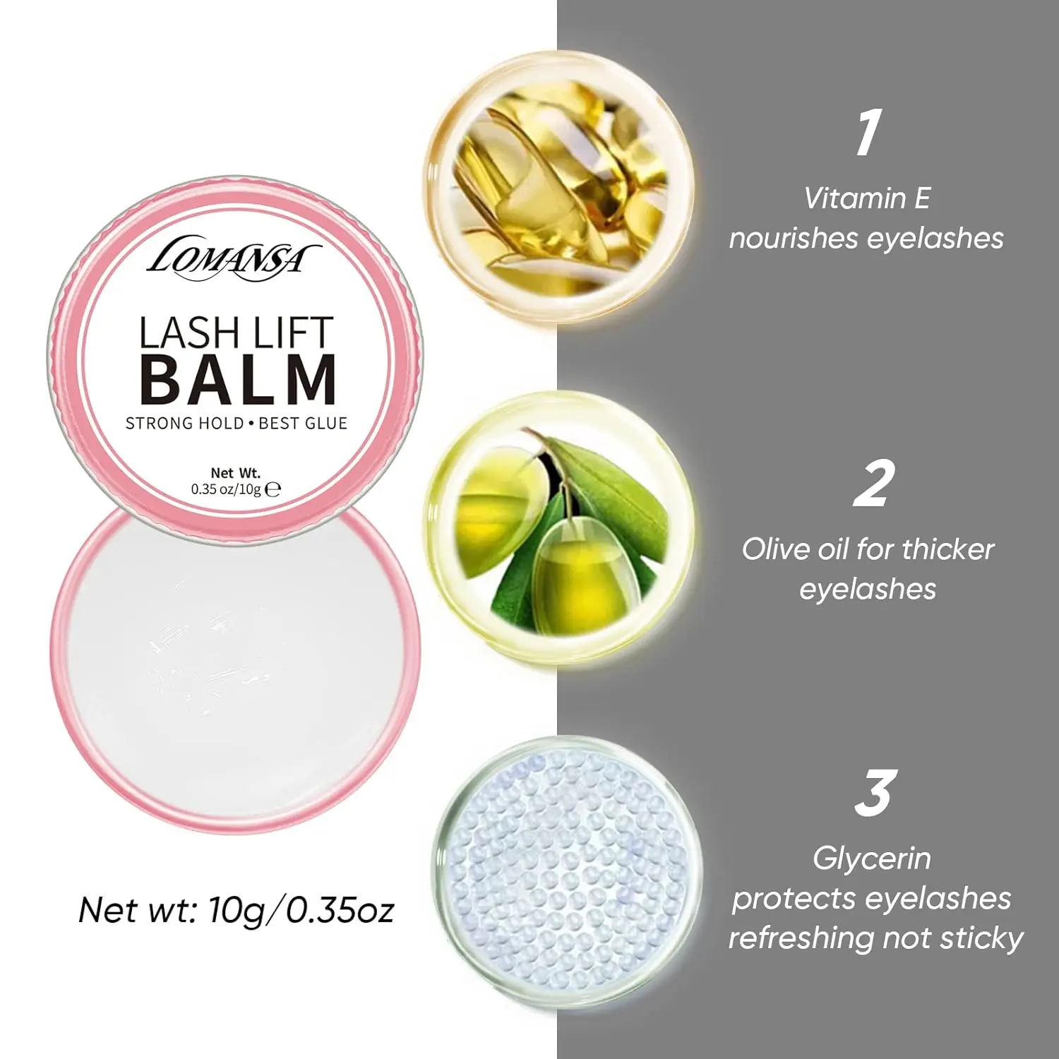 Lomansa 10g Korean Solid Eyelash Lift Glue Fixing Adhesive Non-irritating Fragrant Eyebrow Solid Glue Lifting Lashes Balm Tool