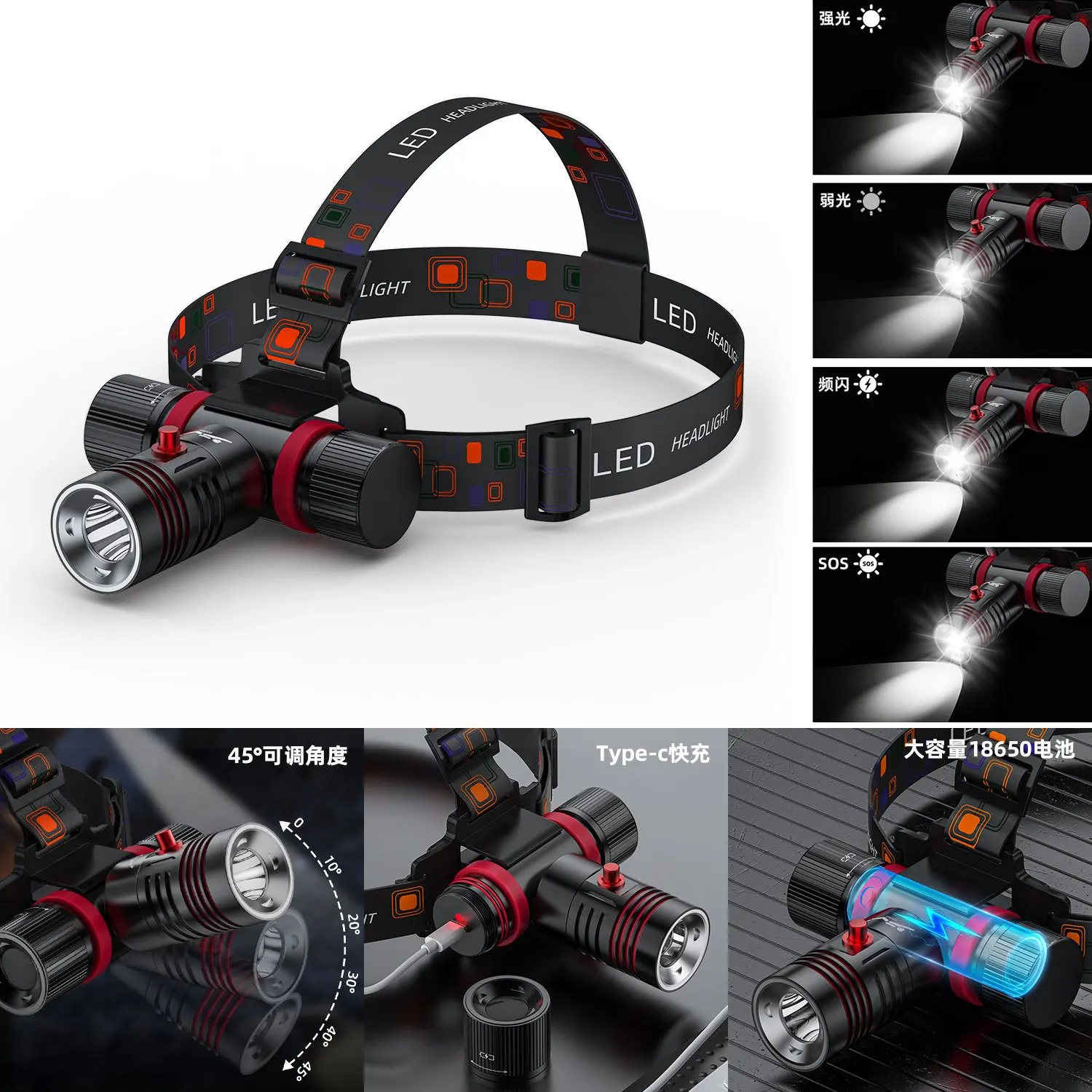 Waterproof L2 LED 1600 Lumen 3-Mode 10W Diving Headlamp Headlight Underwater work Light