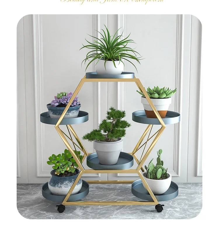 Simple Hotel Multi-layer Flower Shelf Indoor Balcony Home Furniture Plant Racks Nordic Wrought Iron Living Room Flower Pot Stand