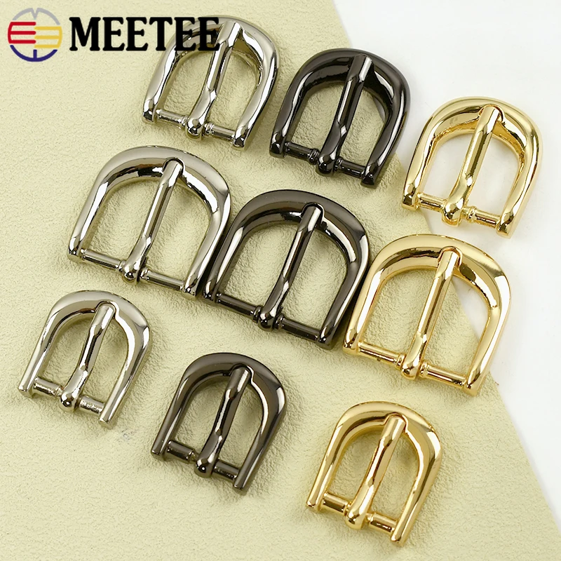 5/10Pcs 14/16/20mm Metal Pin Buckles Belt Adjuster Clasp for Webbing Strap Handbag Ring Hook Garment Sewing Hardware Accessories