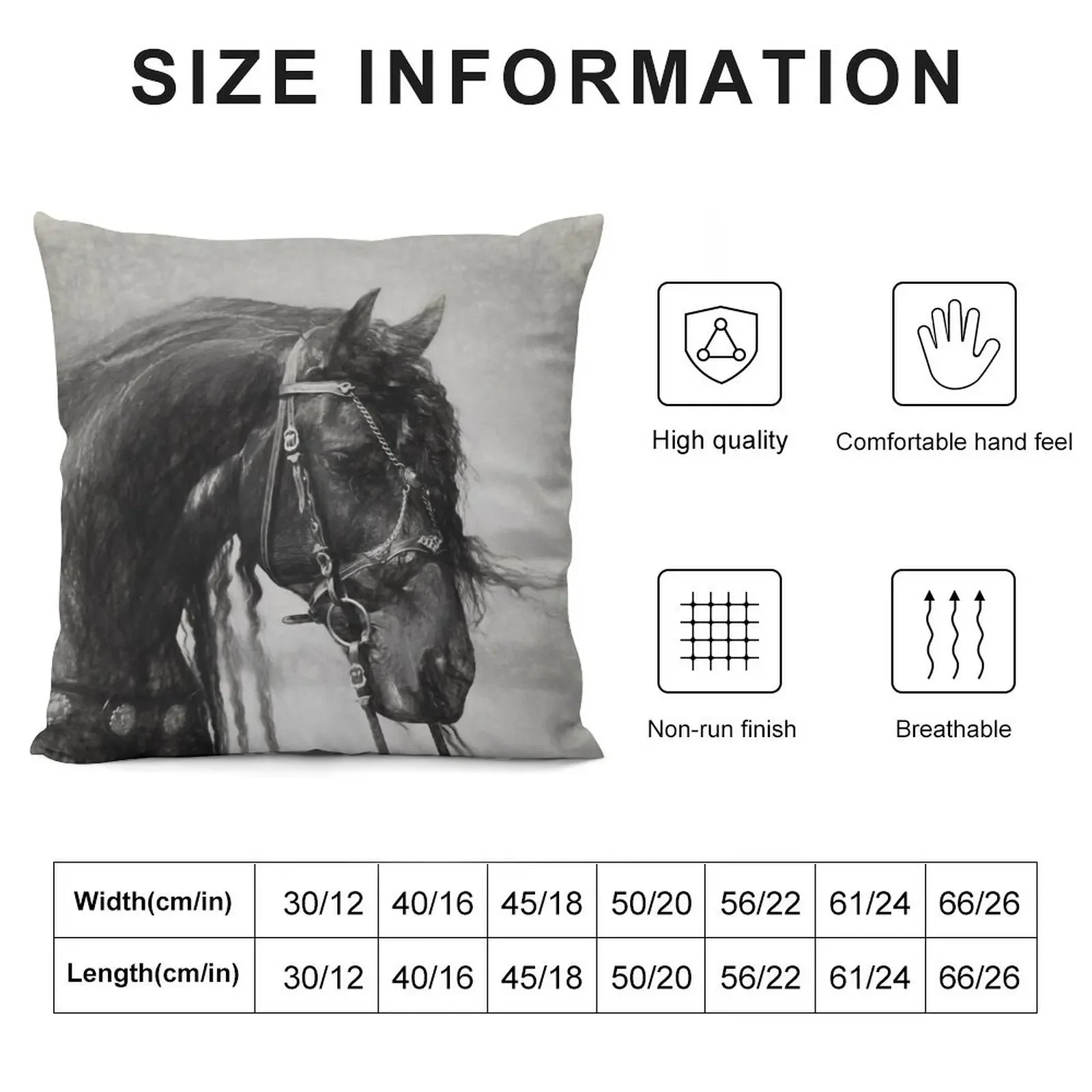 Friesian Stallion KAI Throw Pillow Christmas Covers Pillowcases Plaid Sofa pillow