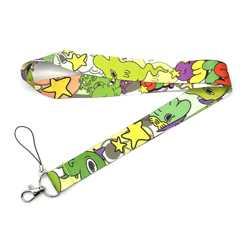 Smiling Friends Lanyard Keys Phone Holder Funny Neck Strap With Keyring ID Card DIY Animal webbings ribbons Hang Rope Decoration