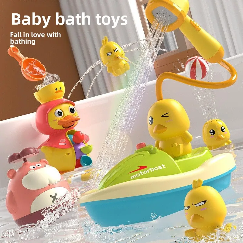 

Cute Duckling Electric Water Spray Bath Toy Baby Bathtub Toy Children's Bathing Shower Tub Interactive Gift for Boys and Girls