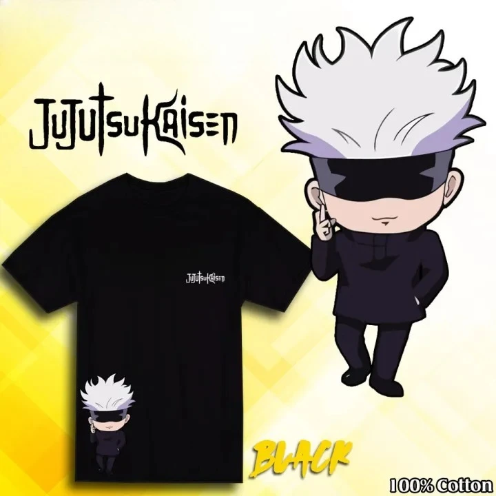 

26 Summer Jujutsu Kaisen Anime Chibi Gojo Printed Loose Short-sleeved Pure Cotton Children's T-shirt Unisex Casual Loose Y2k