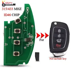 jingyuqin Folding Remote Car Key Circuit Board For Hyundai Elantra Accent Santa Fe 4 Buttons 315/433MHZ ID46 Chip