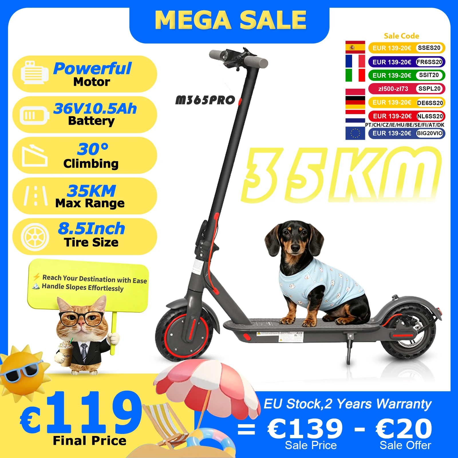 Trottinette électrique M365PRO/M365 X1, moteur puissant 36V 10.5Ah, autonomie de 35 km, conduite rapide, pneus solides …