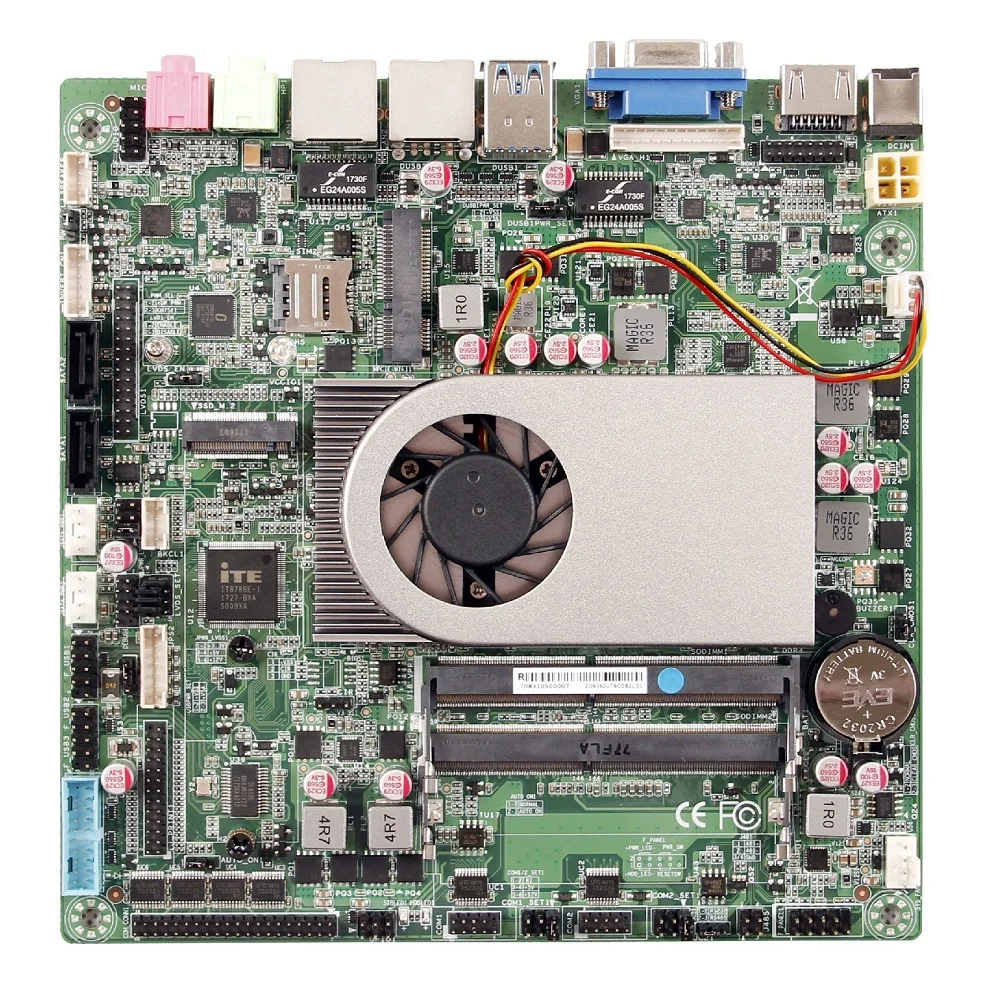 Industrial embedded MINI-ITX motherboard, 6th Core i3/i5/i7 Processor, 6*RS232, Support  VGA, HDMI, LVDS