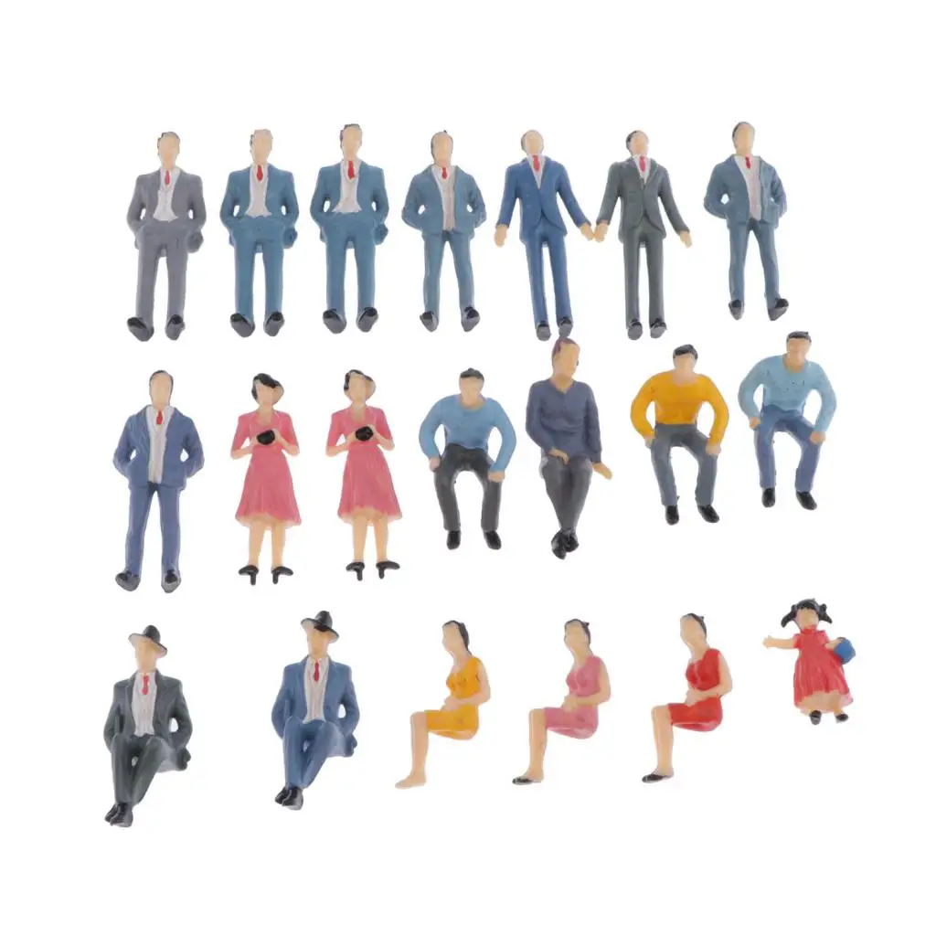 20pcs People Passengers Plastic Models Multicolored Building Park