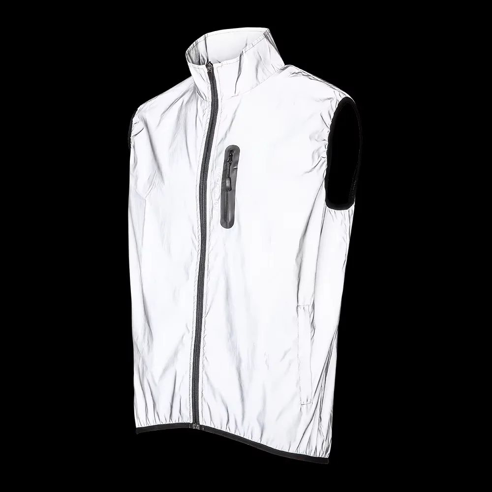 

WOSAWE Full Reflective Jacket with Hoodie High Visibility Waterproof Wind Breaker Men Women Hiking Cycling Running Safety Vest