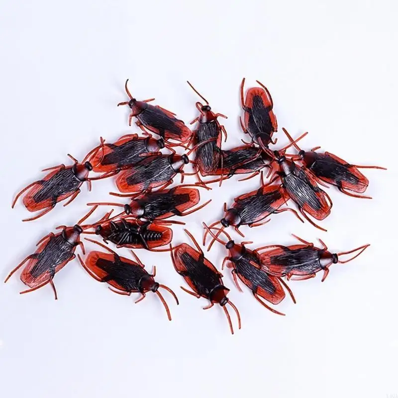 Y4qa 100pcs Halloween False Insect Collection pour les enfants Dark Craft Cockroach Fun Halloween Funny Cockroach