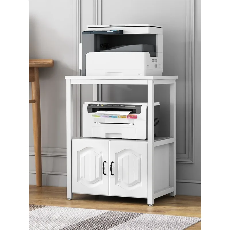Large printer shelf Floor-to-ceiling multilayer copier Storage rack Shelf shelf Household display rack Cabinet with door
