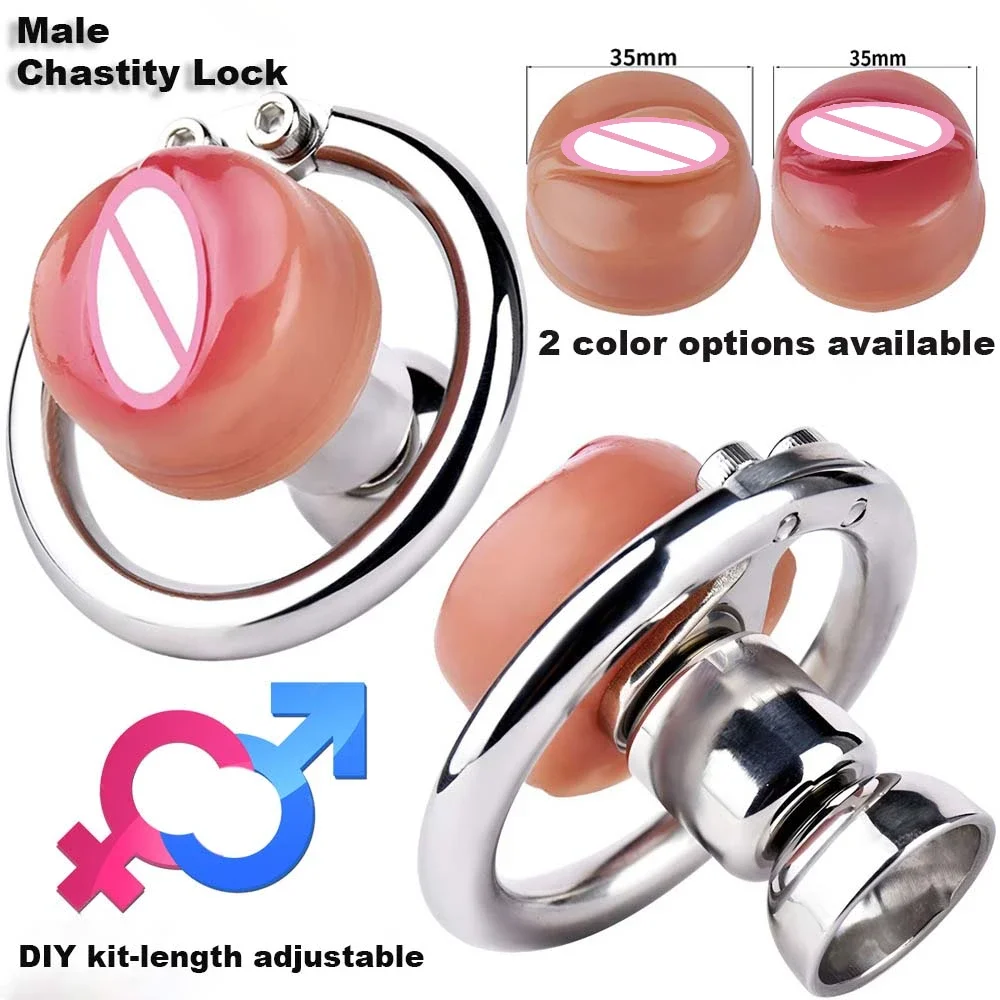 

Replaceable Fake Vagina Chastity Cage Male Gay Role Play Abstinence Anti-cheating Cock Cage Urethral Lock Adult Game Sex Toys