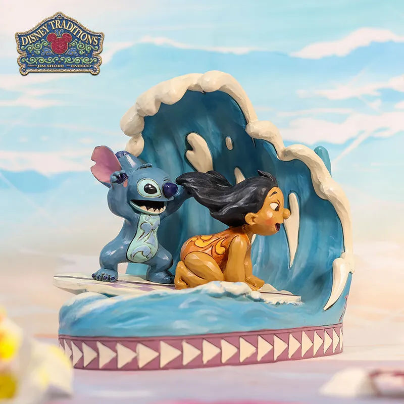 Figura Coleccionable de Surf de Lilo y Stitch de Disney Traditions Jim Shore, 15.º Aniversario, Adorno de Escritorio, Regalo para Mujeres