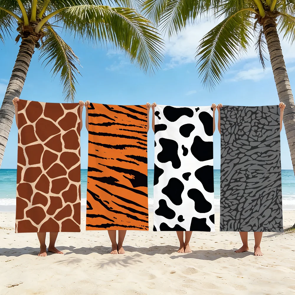 Animal Texture Towel For Swim Yoga Gym Quick Drying Soft and skin-friendly Beach Towels All-Season