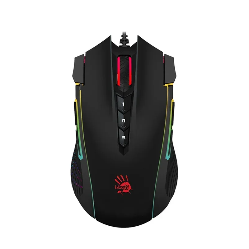 Imagem -06 - Sangrento J90s Rgb Luz Wired Gaming Mouse Low Delay Fps Ergonômico pc Gamer Acessórios Laptop Computador