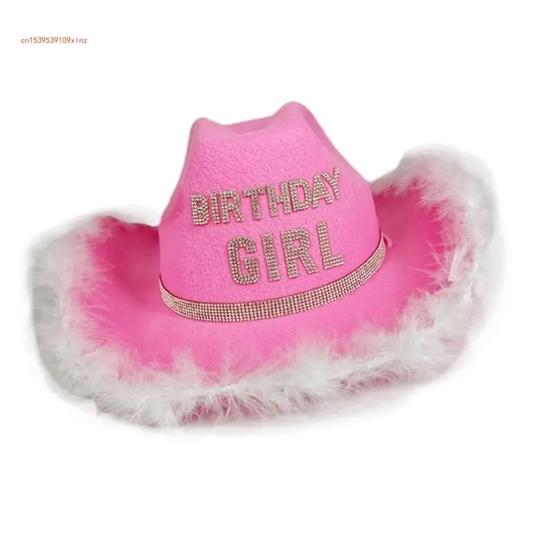 Chapeau d'anniversaire pour fille, décoration en chapeau fête, cordon menton réglable, accessoires photographie