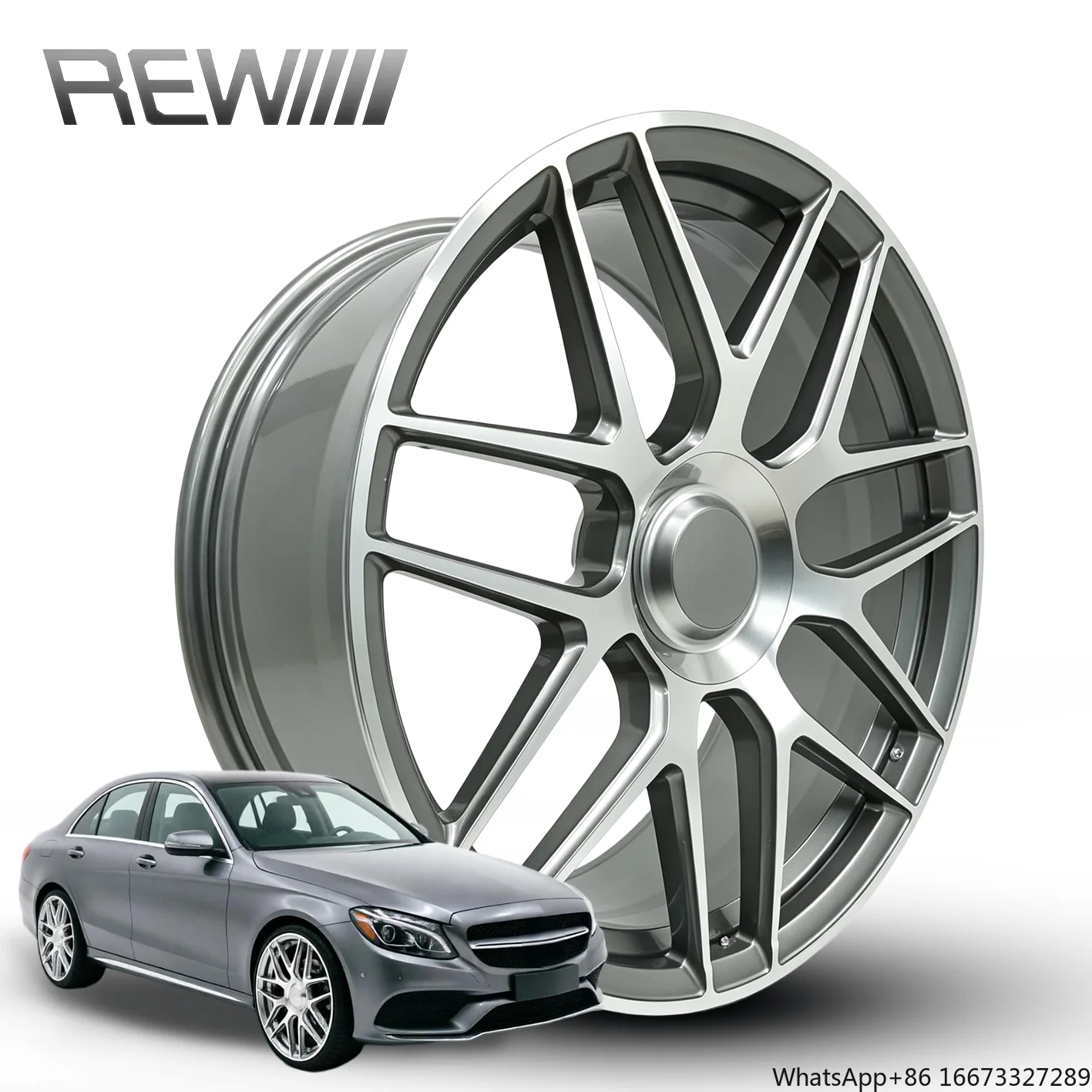 Silver Wheels 18-21 Inch 5x114.3, Polished Wide Outer Lip Concave Rims, Dynamic Balanced Stable High-Speed Highway Driving Rim