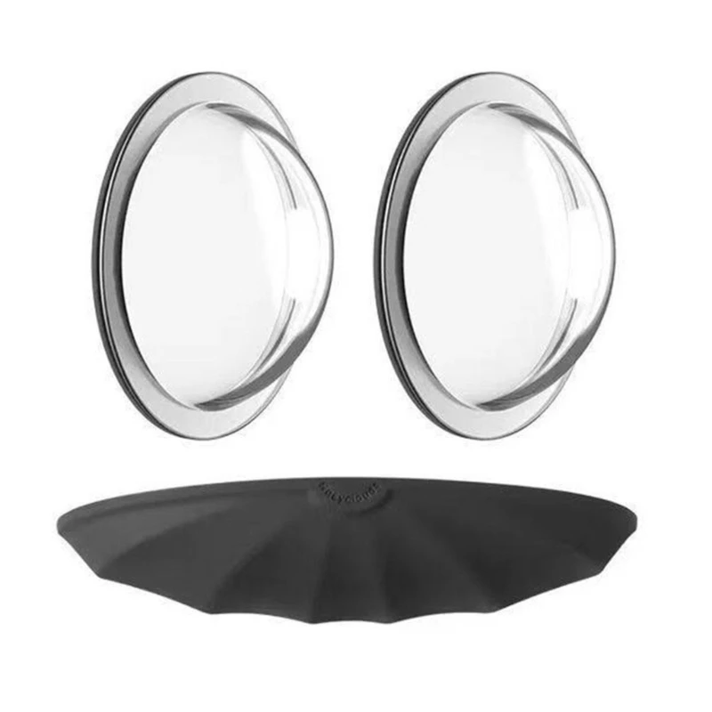 Car Rear View Backup Camera Cover Clear Lens Protectors with Black Rain Hood, Silicone Set for Rain, Parking, Road X37F