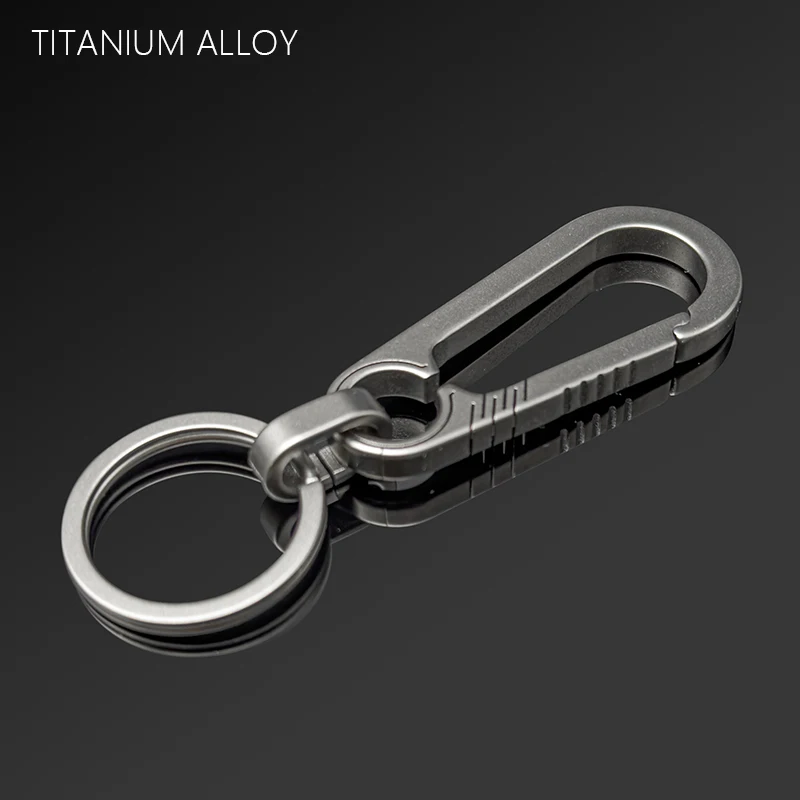 Minimalist Titanium Key Holder Key Clip Secure Keychain Durable Titanium Carabiner for Organization