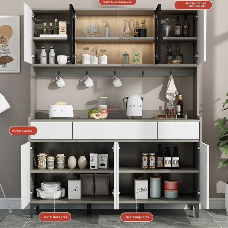 خزانة المدخل خزائن جانبية متعددة الوظائف رف الميكروويف متعدد الطبقات طويل القامة غرفة المعيشة خزانة بوفيه Mueble Aparador #4