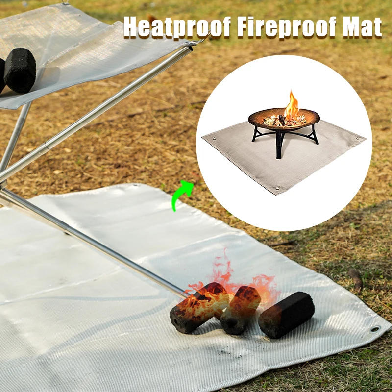 

Portable Fire Blanket Temperature Resistant Flame Retardant Floor Grill Mat Cloth Picnic Barbecue Insulation Mat Fiberglass Mat