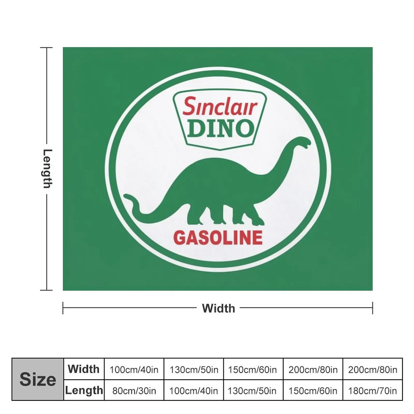 Sinclair Dino Gasoline Throw Blanket Thermals For Travel christmas decoration Sofas Personalized Gift Blankets