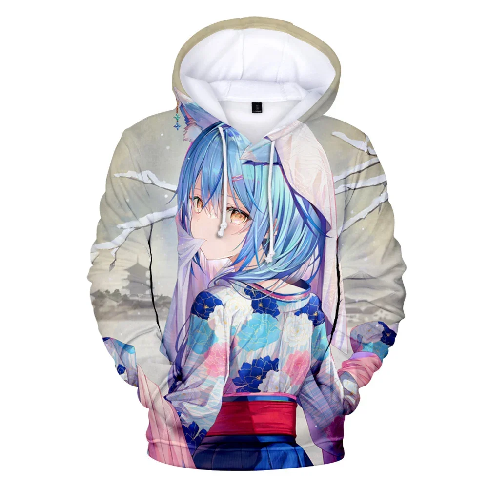 HOLOLIVE VTuber Kawaii Yukihana Lamy 3D Hooded Sweatshirt Casual Adult Kids Pullovers Casual Hoodies Sweatshirts