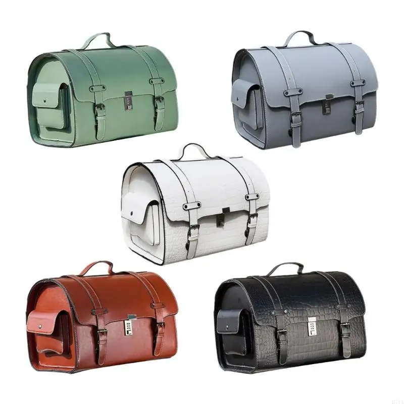 

Motorcycle Tail Bag 29.5L Waterproof Leather Trunk Large Capacity Anti Theft Storage Universal Fit for Scooters Bikes D7YA