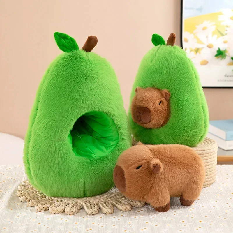 35 cm * cabana muñeco de capibala de peluche Animal suave aguacate ratón juguetes de peluche muñeca de aguacate regalo para niños y niñas almohada de capibara ---
