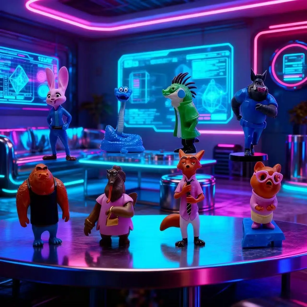 أحدث تماثيل Zootopia 8 قطع لعام 2026، مناسبة كزخارف ومقتنيات سطح المكتب، تجعل هدايا صغيرة رائعة للأصدقاء.