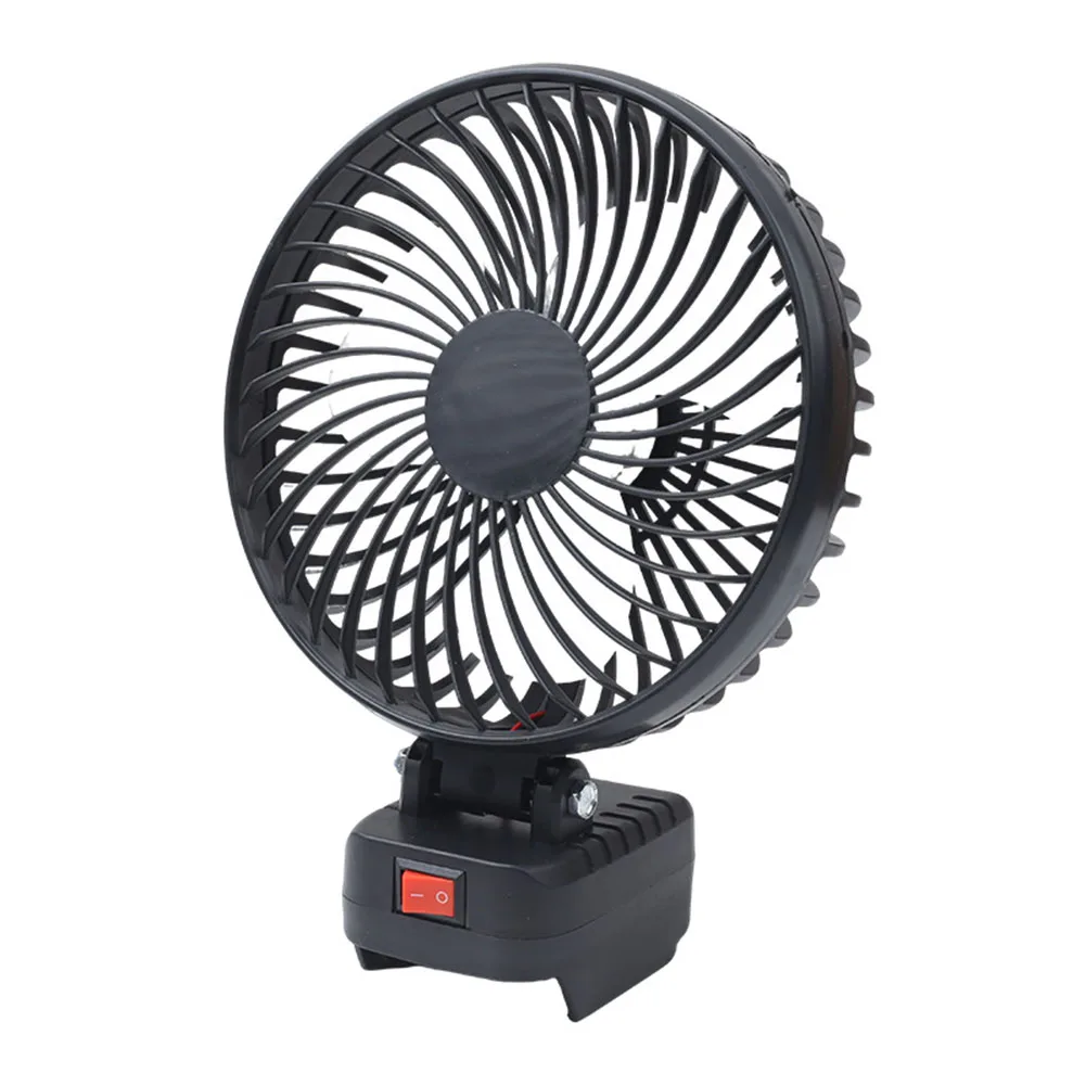Camping Fan Wireless Portable Outdoor Cooler With Li-Ion Battery Adapter For Workshop Field Use Black Plastic Tool Accessory