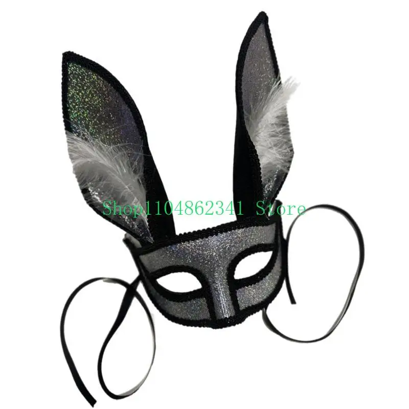 

5ASD Rabbits Ears Masquerade Half Mask для тематических выпускных и фестивалей Party Party Rabbits Glitter Eyemask для взрослых